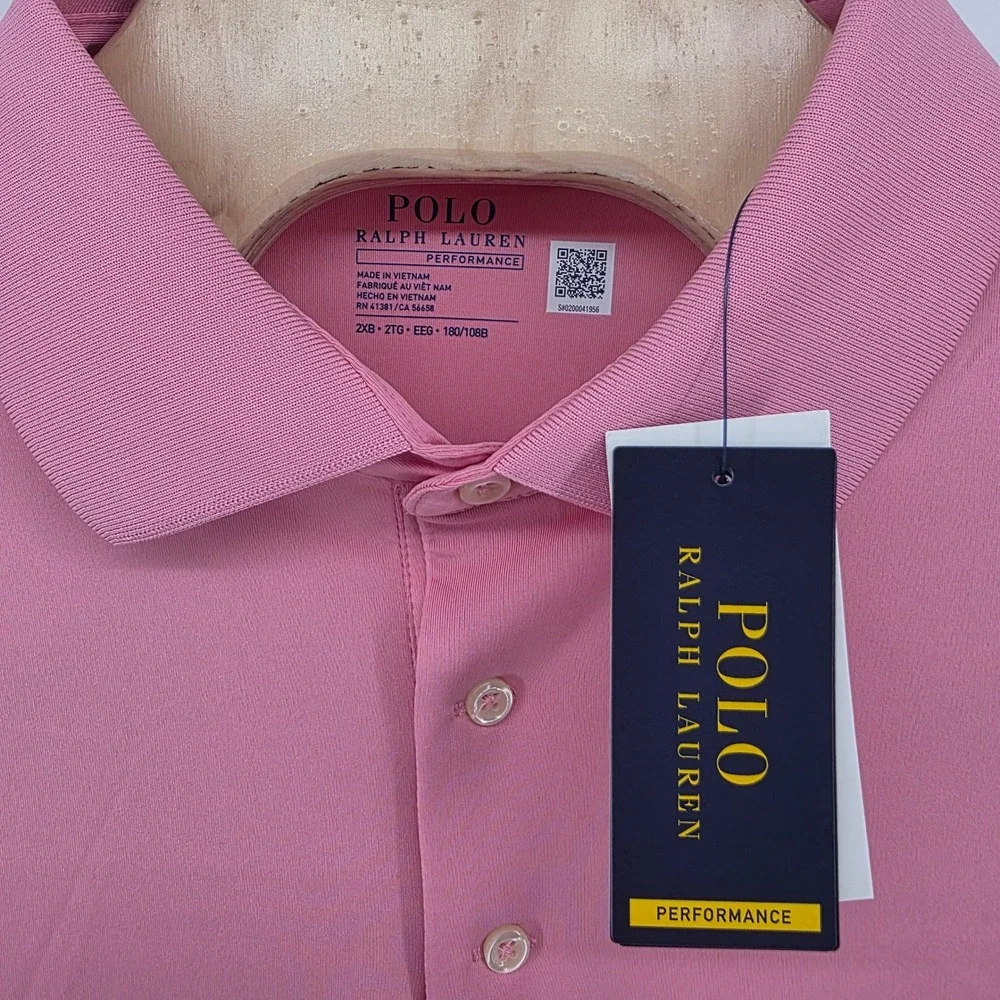 NWT Polo Ralph Lauren Polo Mens 2XB Performance Recycled Pink Classic Golf Sport